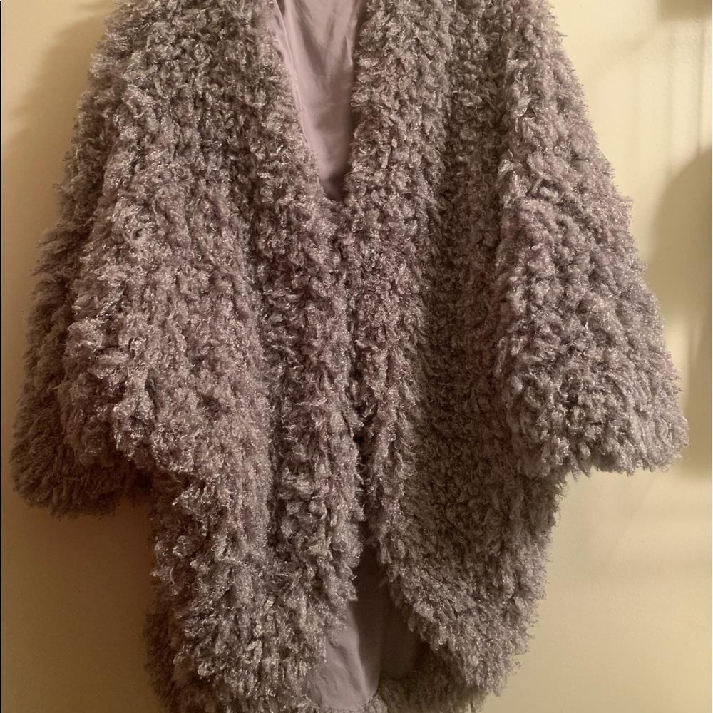 Fuzzy sweater jacket